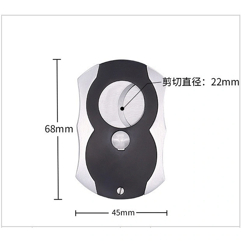 High Quality Metal Cigar Cutter Luxury Fashion Stainless Steel Cigar Cutter Curve Shape Small Portable Sliding Cutting Cutter