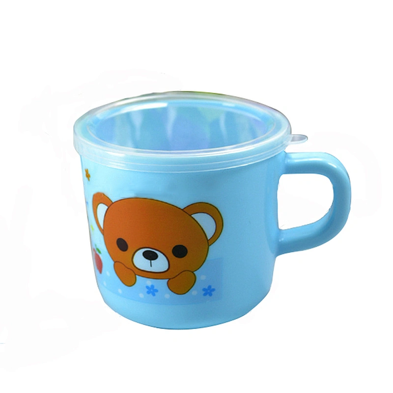 Toddler pink no spill baby cup with handle and straw