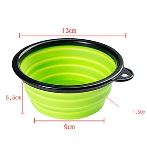 Travel Dog Bowl Collapsible Pets Travel Bowl For Food & Water Portable Food Bowls with High Grade Silicone