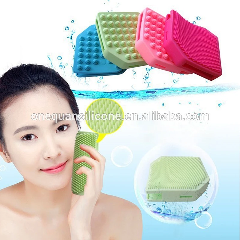 SILICONE Bath Brush Face & Body Beauty Massager Shower Scrubber