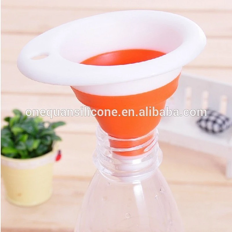 High quality food grade silicone foldable/folding/collapsible funnel/Folding funnel
