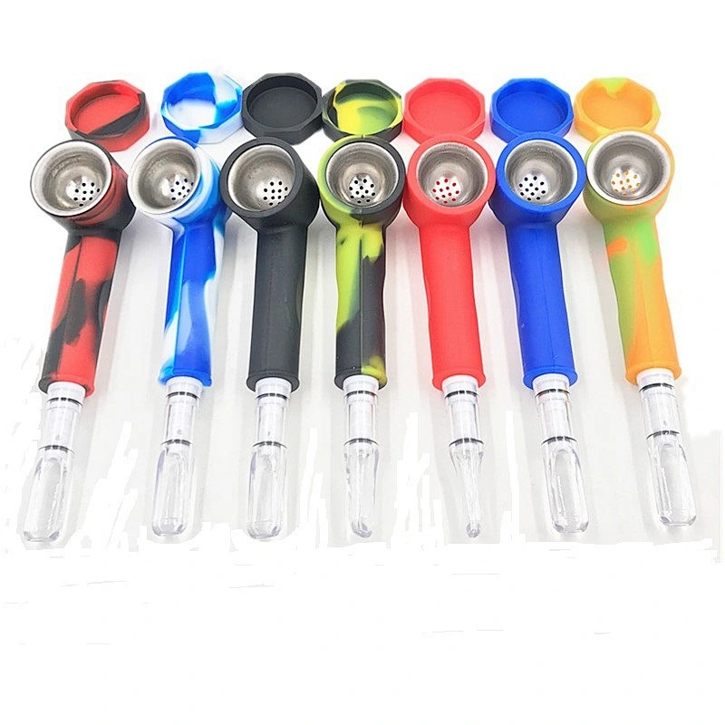 New Silicone Hand Pipe Weed Smoking Pipe with Filter Tip Multi Color Easy Cleaning 7 Colors Possible to Choose