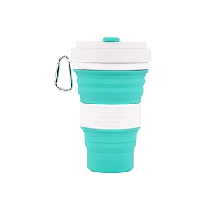 Beautiful foldable plastic cup drinking water with lid Manufacturer in China