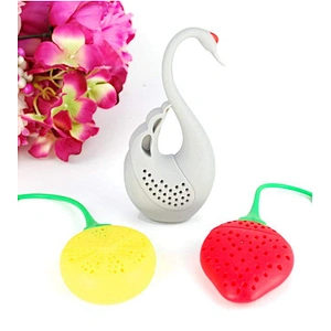 Lemon & Strawberry Loose Leaf Cute Animal fruit Food Grade Silicone Tea Infusers Gift for tea lovers Strainer