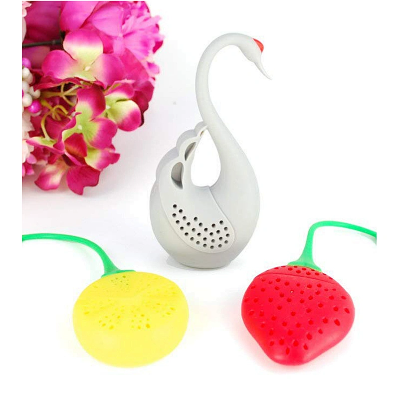 Lemon & Strawberry Loose Leaf Cute Animal fruit Food Grade Silicone Tea Infusers Gift for tea lovers Strainer