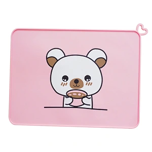 2020 BPA FREE OEM Disposable Silicone Bear Placemat for Baby