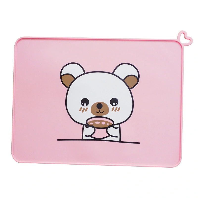 2020 BPA FREE OEM Disposable Silicone Bear Placemat for Baby