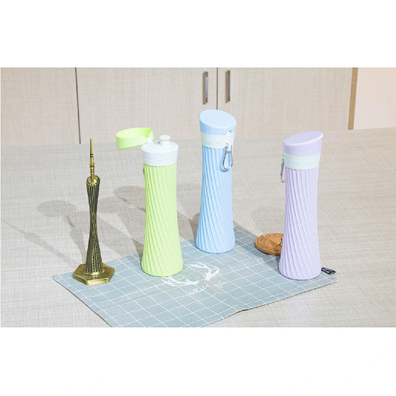 Sports silicone water bottle waistline shape