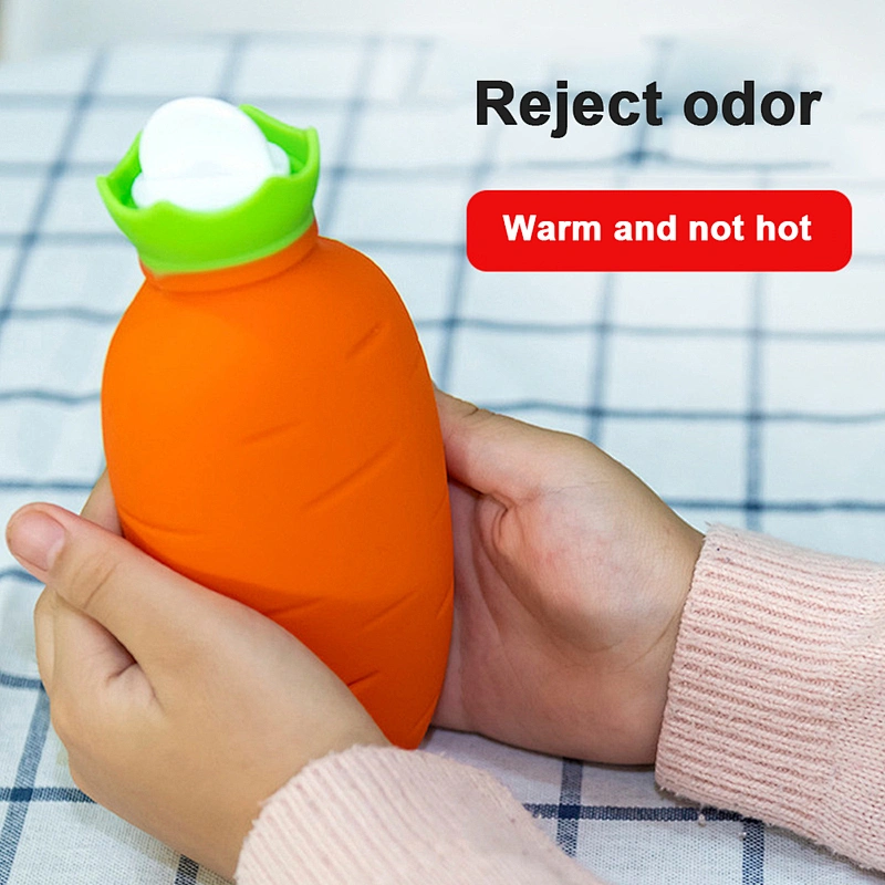 Carrot Silicone Portable Hot and Cool Water Bottle for Pain Relief