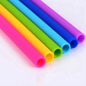 Eco Friendly Better Life Reusable Silicone Drinking Straws Extra Long Flexible Straws With Cleaning Brushes