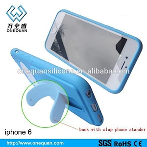 New Design Multifunction Silicone Mobile Phone Case with Slap Stand for iPhone 6
