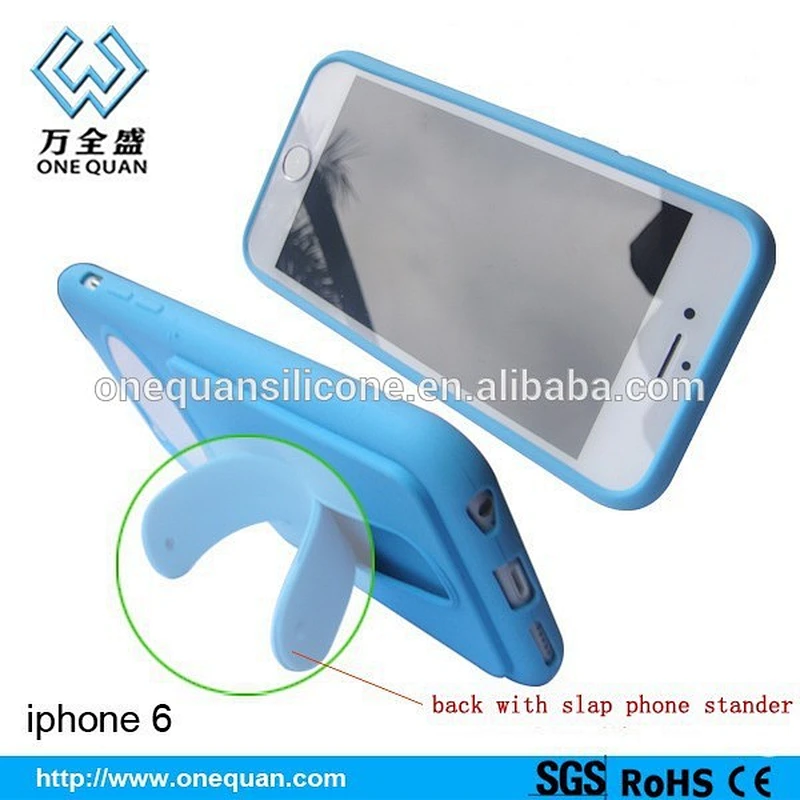New Design Multifunction Silicone Mobile Phone Case with Slap Stand for iPhone 6
