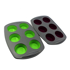Double color silicone baking tray silicone circular baking tray