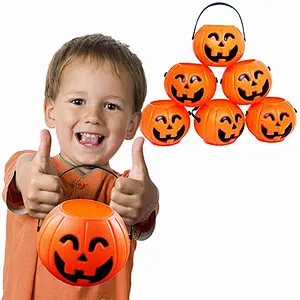 Halloween Pumpkin Buckets Trick or Treat Candy Holder