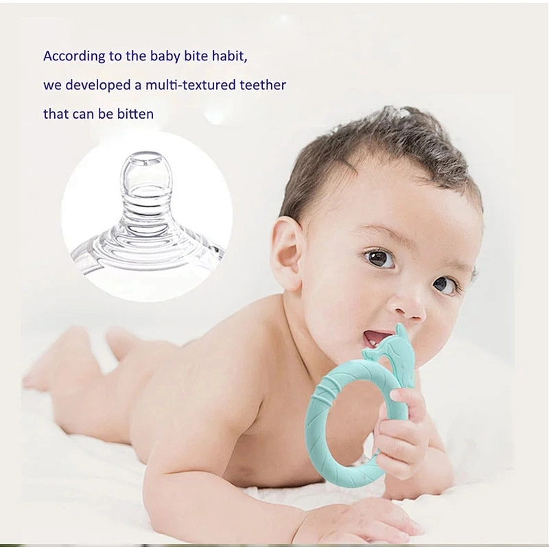 Baby Teething Toy Easy to Hold Silicone Teether Baby Molar Stick Anti Eating Hands