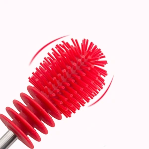 New Type BPA Free Baby Feeding Bottle Brush Red Handle Bottle Cleaner