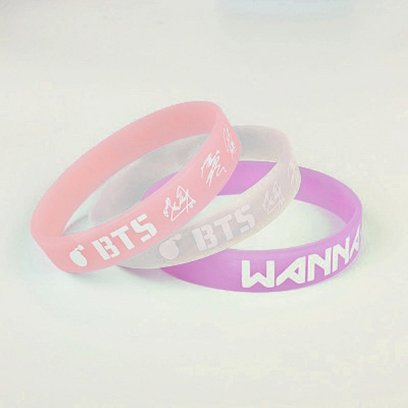 Promotional kids slim custom power color change silicone bracelet