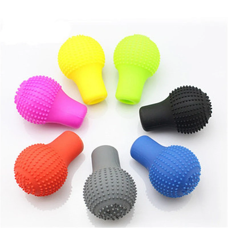 Car Vehicle Round Black Silicone Nonslip Lever universal elastic size Gear Shift Knob Cover