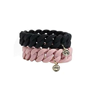 Twisted Seattle Silicone Bracelet with Metal, Silicone Chain Bracelet,Silicone Chain Bracelet Rainbow