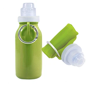 BPA Free Foldable Silicone Collapsible and Portable Water Bottle for Travel and Sports