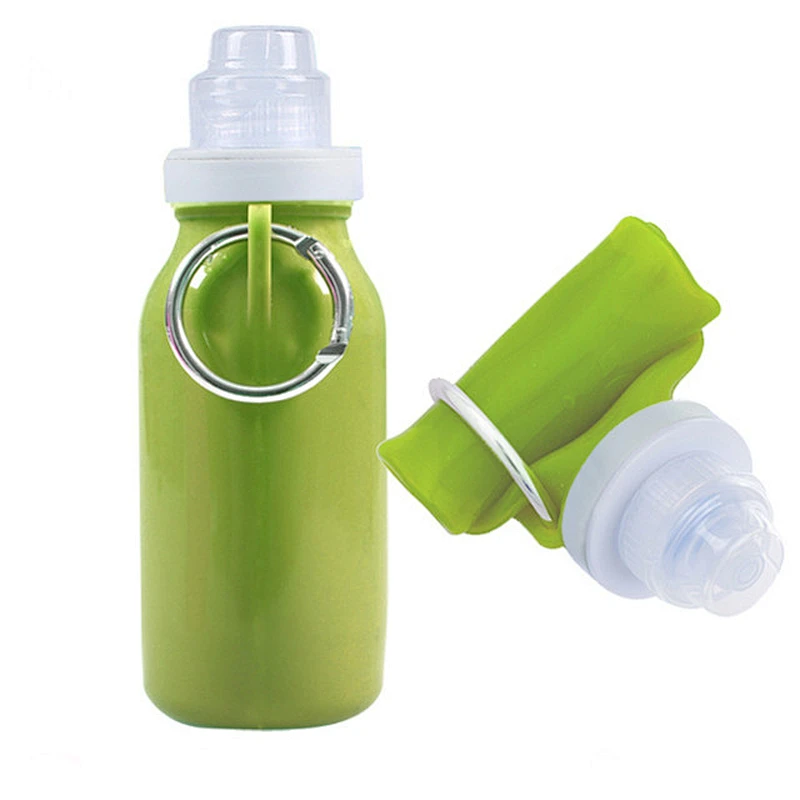 BPA Free Foldable Silicone Collapsible and Portable Water Bottle for Travel and Sports