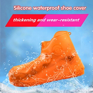 Reusable Silicone Waterproof Shoe Covers, Silicone Shoe Covers with Zipper No-Slip Silicone Rubber Shoe Protectors