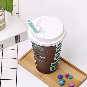 HOT SALE 3PCS Reusable Rubber Straw Custom Color  Drinking Straw with Brush