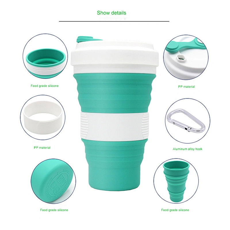 New type silicone cup with handle set for travelling manufacturers in China
