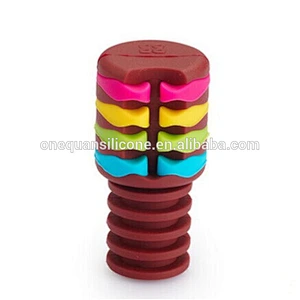Silicone Custom Wine Bottle Stopper With marker rings