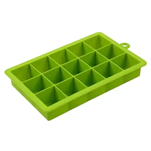 Bar Exclusive BPA Free Silicone Ice Tray 15 Cavity Square Ice Cube Mold Freeze Mould Ice Cream Maker for Drinks Beverage