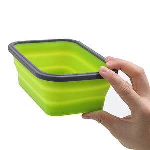 Small quantities flexible silicone pink bowl baby fast food lunch box for children