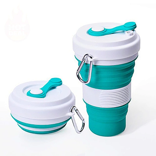 New type silicone cup with handle set for travelling manufacturers in China
