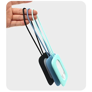 Custom Rubber Luggage  Name Tag Holder with name ID Card