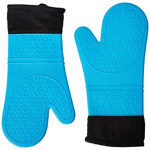 FDA Silicone Gloves Antiskid Slip Heat Resistant Double Oven Mitts