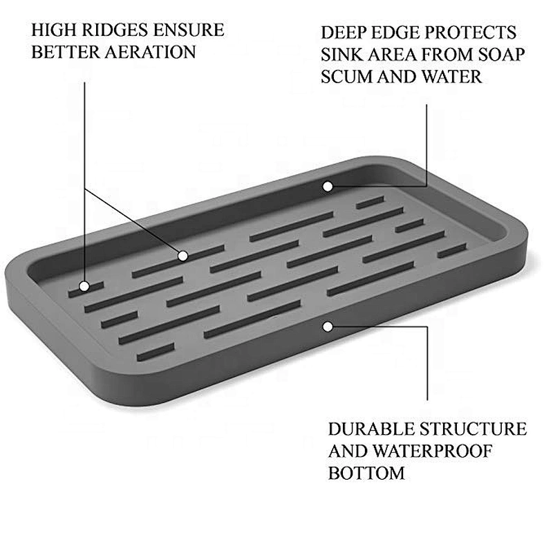 Sponge Holder Tray For Sponges Soap Dispenser Dishwashing Brush Holder