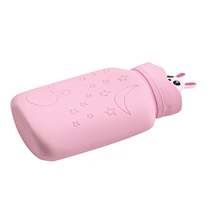 Silicone  cute reusable cartoon plush water hot water bag