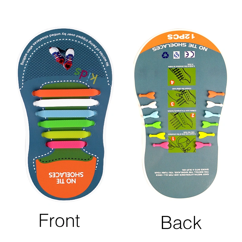 No Tie Food Grade Colorful Silicone Shoe Laces For Children