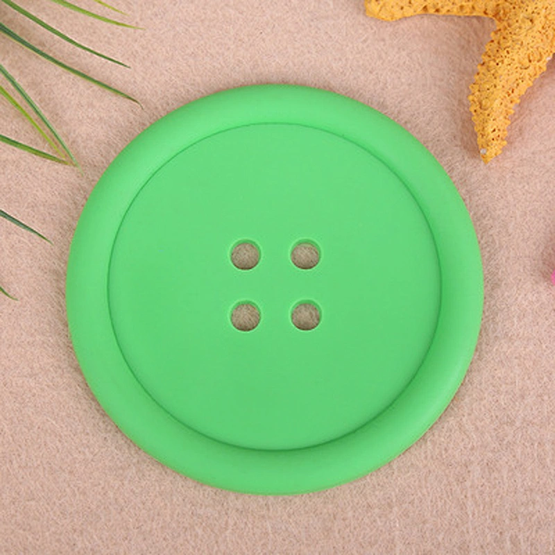 2020 Durable Silicone Cup Holder Button Shape Coaster Glass Coffee Cup Mat