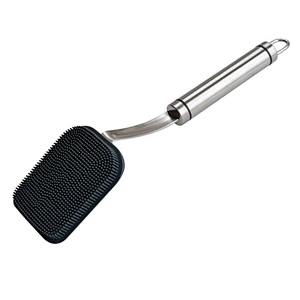 BPA Free Silicone Pot Brush with Long Handle Kitchen Dish Washing Brush