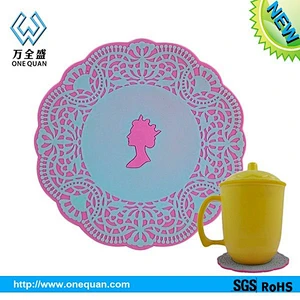 Silicone tea & coffee cup mat personalized silicone cup mats pads