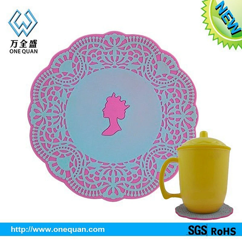 Silicone tea & coffee cup mat personalized silicone cup mats pads