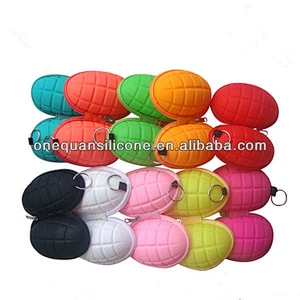 2020 hot sale & fashion designed silicone bomb shape keychain bag/silicone key waterproof bag