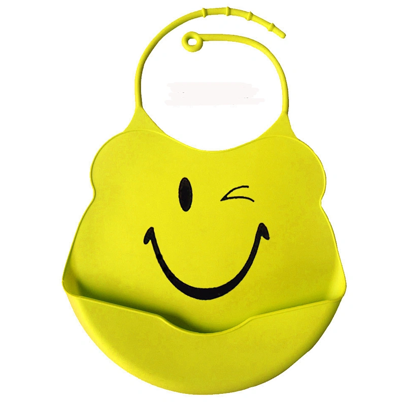 26x19.5 cm FDA BPA Free Waterproof Custom Printed Baby Feeding Bib with Pocket