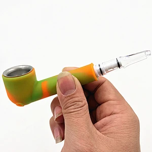 2020 New Silicone Hand Pipe Multi Color Weed Smoking Pipe with Filter Tip Easy Cleaning 7 Colors