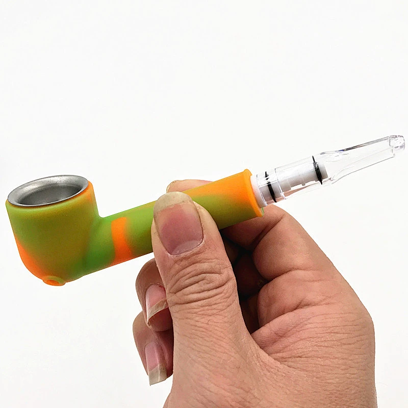 2020 New Silicone Hand Pipe Multi Color Weed Smoking Pipe with Filter Tip Easy Cleaning 7 Colors