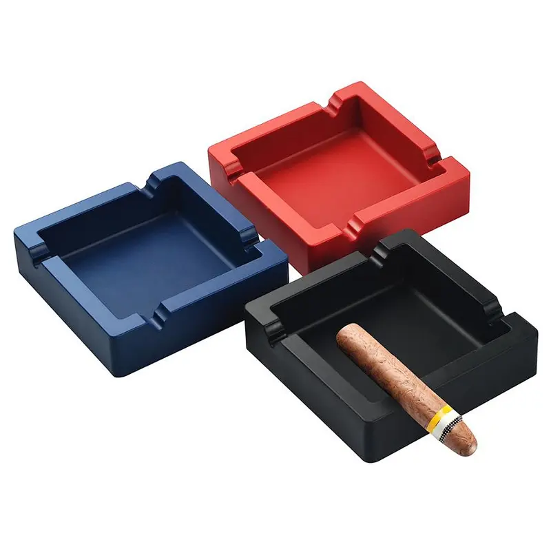 15X15 cm Groove Size 2 cm Eco Friendly Unbreak Heat Resistant Custom Logo Silicone Ashtray Cigar Ashtray Silicone