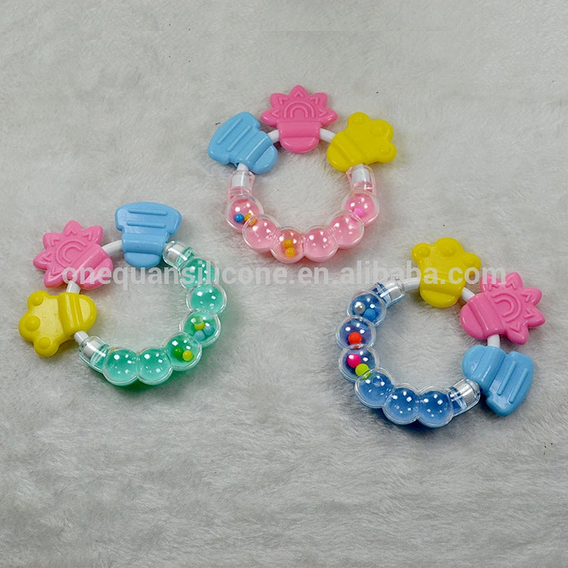 Hot Sale! 1Pcs Rattle Rings Teethers Silicone Baby Teether Massager Infant Training Tooth Cute Toddler Bell Toys Mordedor De Sil