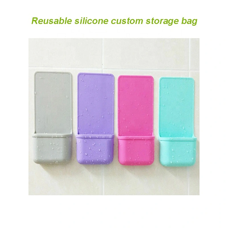Reusable silicone custom storage bag for kitchen