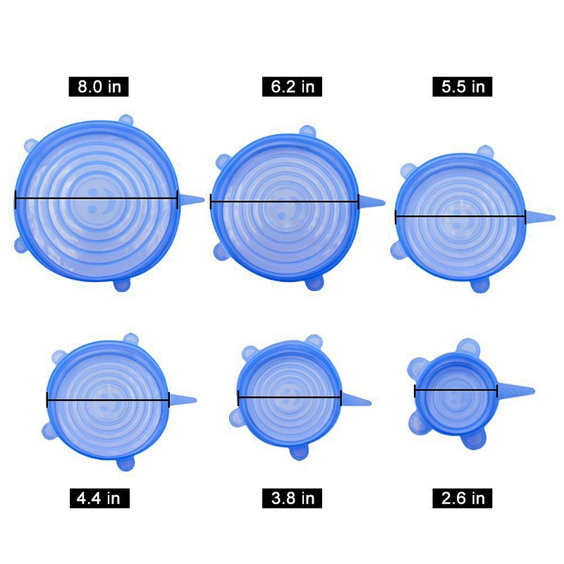 Hot selling 6pcs Silicone Food Wraps Seal Cover for Outdoors Elastic Food Covers