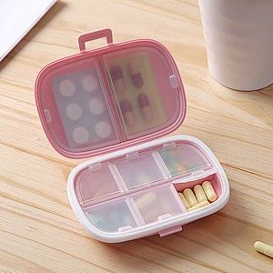 Weekly 8 Compartments Moisture Proof Medicine Storage Box for Travel